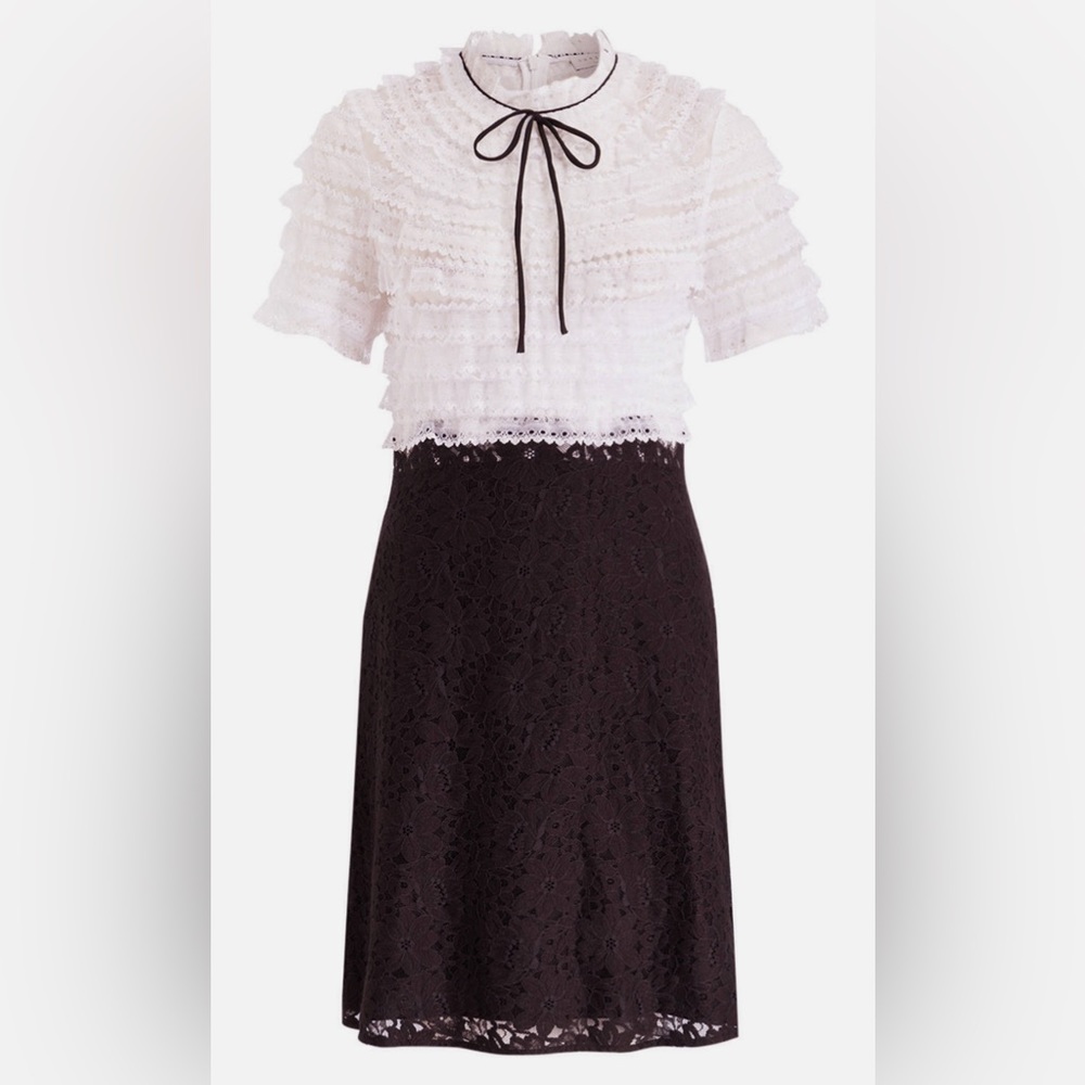 Sandro black and white lace dress size 38